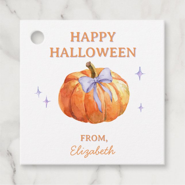 Trick oder Treat Gastgeschenk Bag Halloween Sticke Geschenkanhänger (Vorderseite)