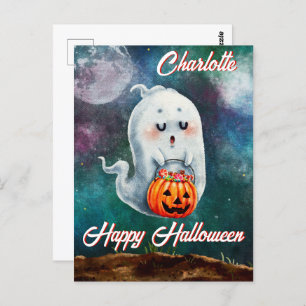 Trick oder Treat, Geister sind süß glücklich Hallo Postkarte