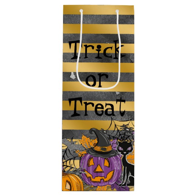Trick oder Treat Geschenktüte Für Weinflaschen (Vorderseite)