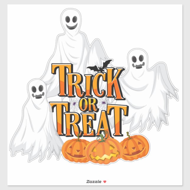 Trick oder Treat Ghost Aufkleber (Blatt)