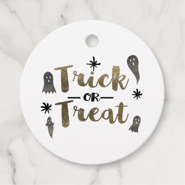 Trick oder Treat Ghost Chic Halloween-Party Bevorz Geschenkanhänger (Vorderseite)