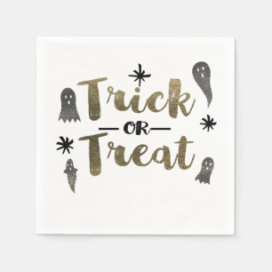 Trick oder Treat Ghost Chic Modernes Halloween-Par Serviette