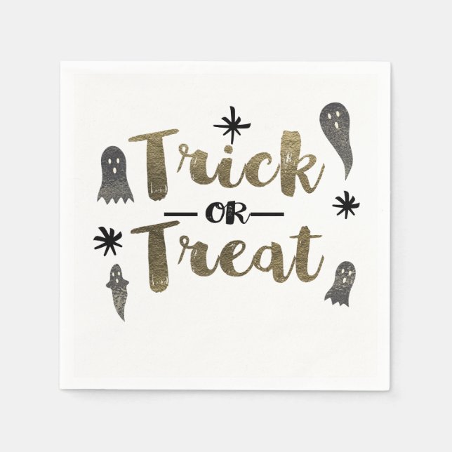Trick oder Treat Ghost Chic Modernes Halloween-Par Serviette (Vorderseite)