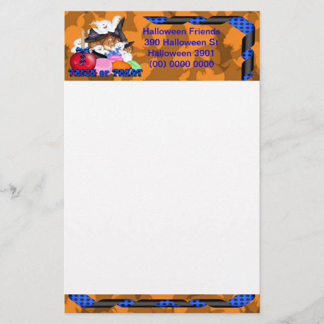 Trick oder Treat Ghost & Pumpkins Schreibery Briefpapier (Vorderseite)