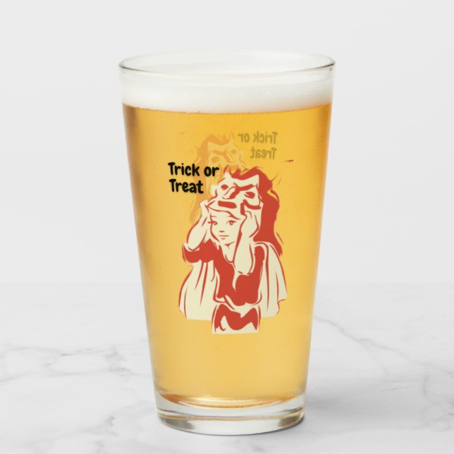 Trick oder Treat Girl Glas (Vorne (Gefüllt))