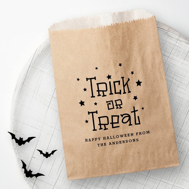 Trick oder treat glückliche Halloween Kraft Geschenktütchen (Trick or treat Happy Halloween Kraft Favor Bag)