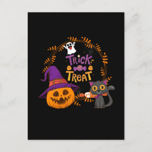 Trick oder Treat, glückliches Halloween, lustige K Postkarte