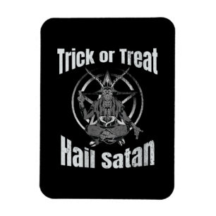 Trick oder Treat Hail Satan Pentagram Ziege Magnet