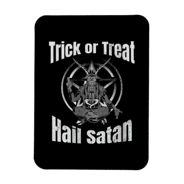 Trick oder Treat Hail Satan Pentagram Ziege Magnet (Vertikal)