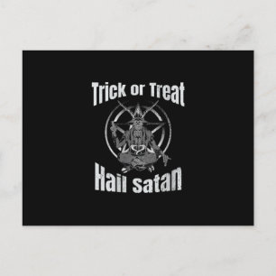 Trick oder Treat Hail Satan Pentagram Ziege Postkarte