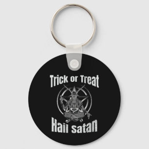 Trick oder Treat Hail Satan Pentagram Ziege Schlüsselanhänger
