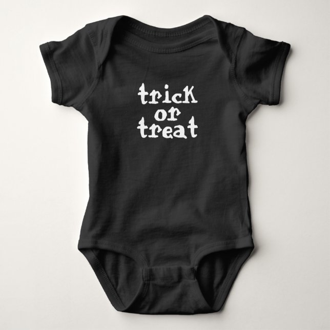 Trick oder Treat Halloween Baby Strampler (Vorderseite)