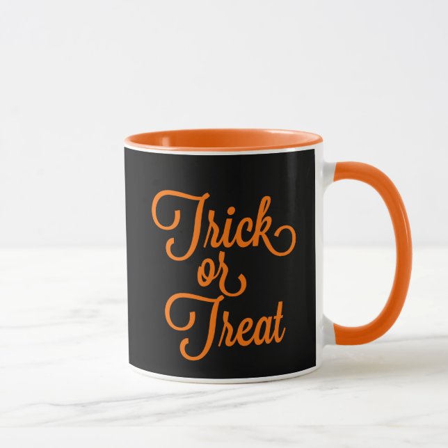 Trick oder Treat Halloween Black and Orange Tasse (Rechts)