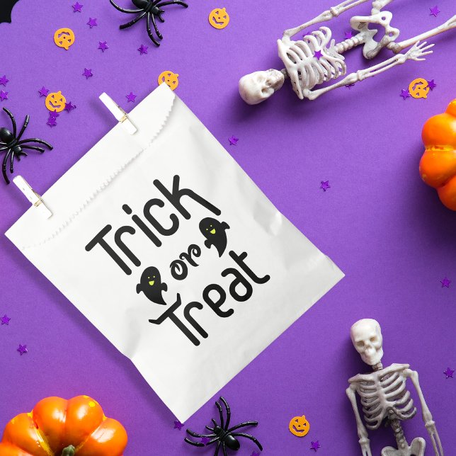 Trick oder Treat Halloween Black Ghosts Geschenktütchen (Trick or Treat Halloween Black ghosts Favor Bag)