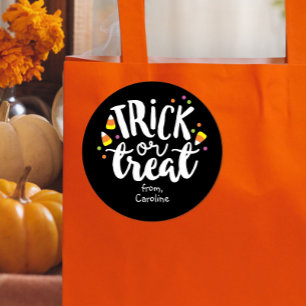 Trick oder Treat Halloween Candy Corn Niedlich Gef Runder Aufkleber