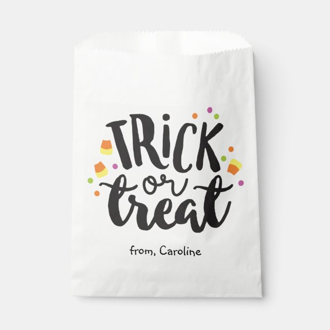 Trick oder Treat Halloween Candy Corn Niedliches P Geschenktütchen (Vorderseite)