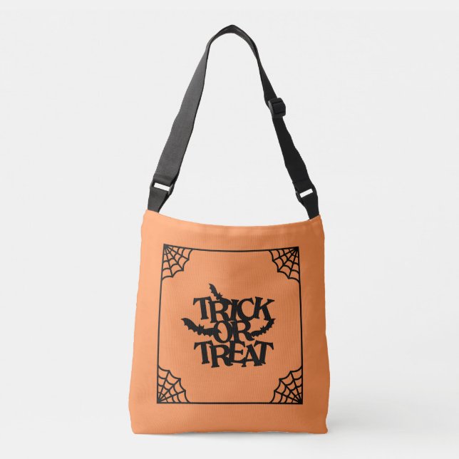 Trick oder Treat Halloween Candy Crossbody Bag Tas Tragetaschen Mit Langen Trägern (Vorderseite)