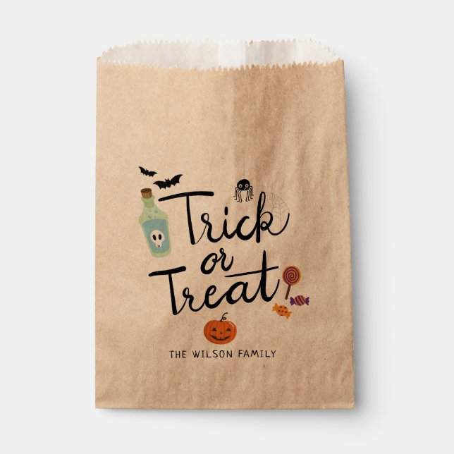 Trick oder Treat Halloween Candy Geschenktütchen (Vorderseite)