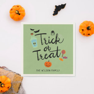 Trick oder Treat Halloween Candy Serviette