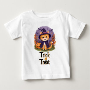 Trick oder Treat Halloween Cat Baby T-shirt