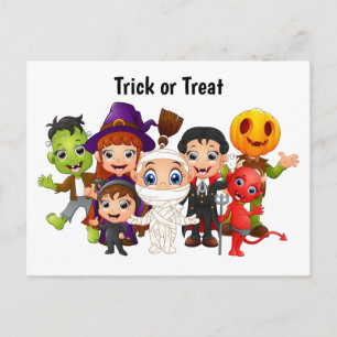 Trick oder Treat Halloween Children Feiertagspostkarte