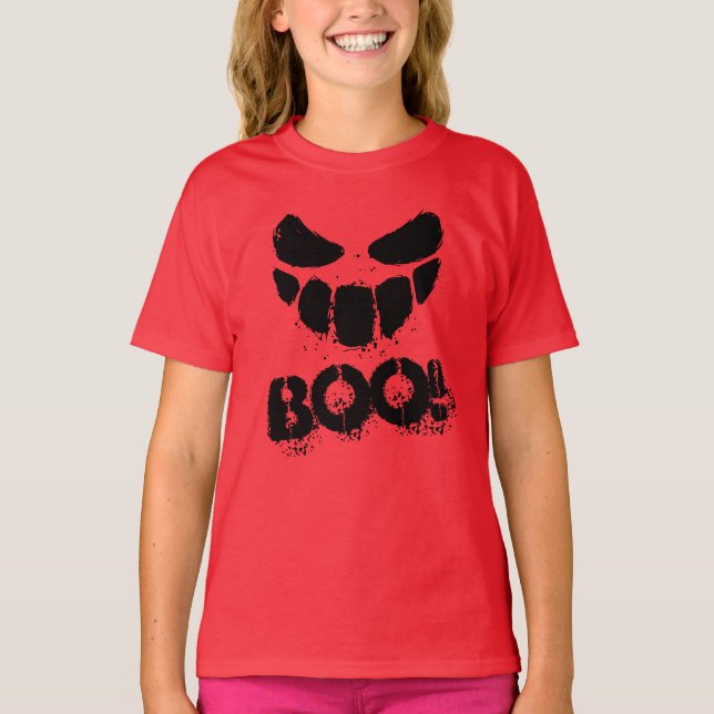Trick oder Treat Halloween Creepy Funny Face T-Shi T-Shirt (Vorderseite)
