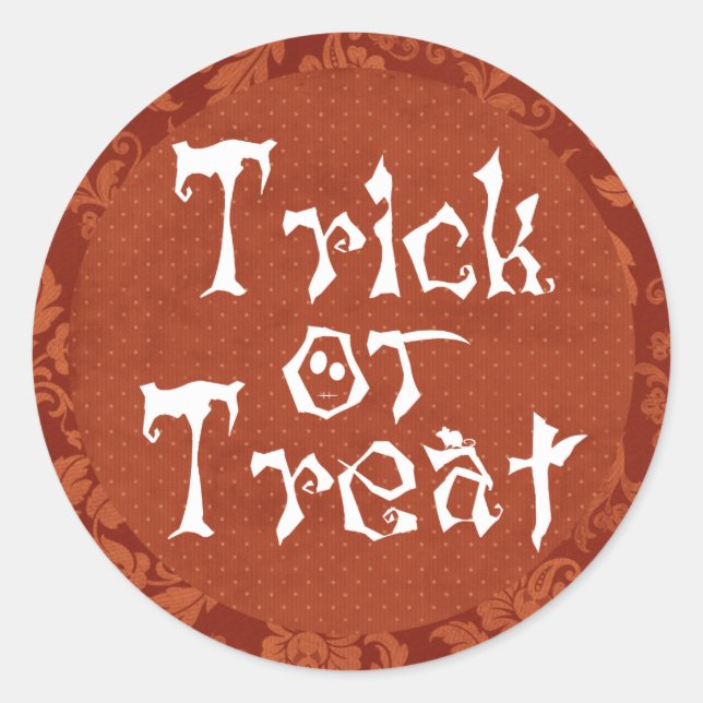 Trick oder Treat Halloween Face Runder Aufkleber (Vorderseite)