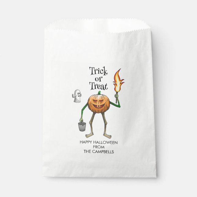 Trick oder Treat Halloween-Fahnen Geschenktütchen (Vorderseite)