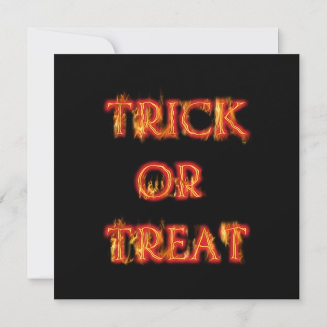 Trick oder Treat Halloween Fire Party Einladung (Vorderseite)
