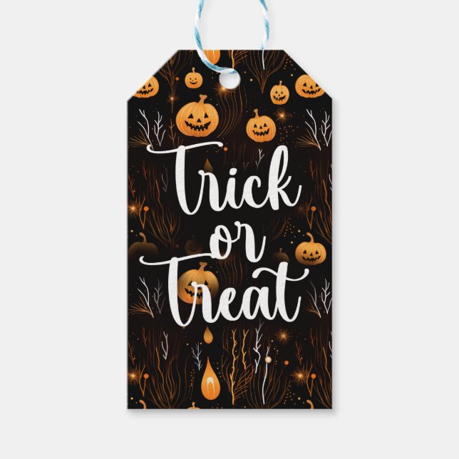 Trick oder Treat Halloween Geschenkanhänger (Vorderseite)