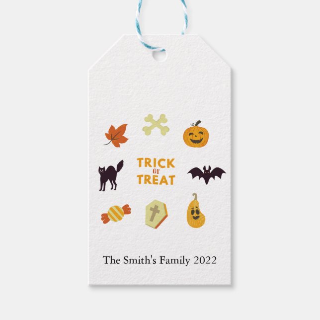 Trick oder Treat Halloween Geschenkanhänger (Vorderseite)