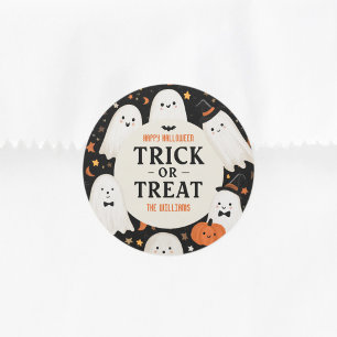 Trick oder Treat Halloween Ghost Runder Aufkleber