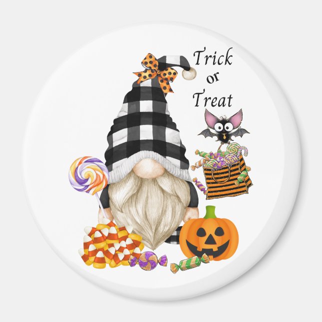 Trick oder Treat Halloween Gnome Magnet (Vorne)