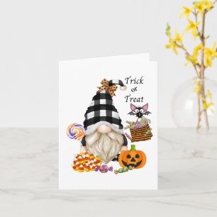 Trick oder Treat Halloween Gnome Paper Karte