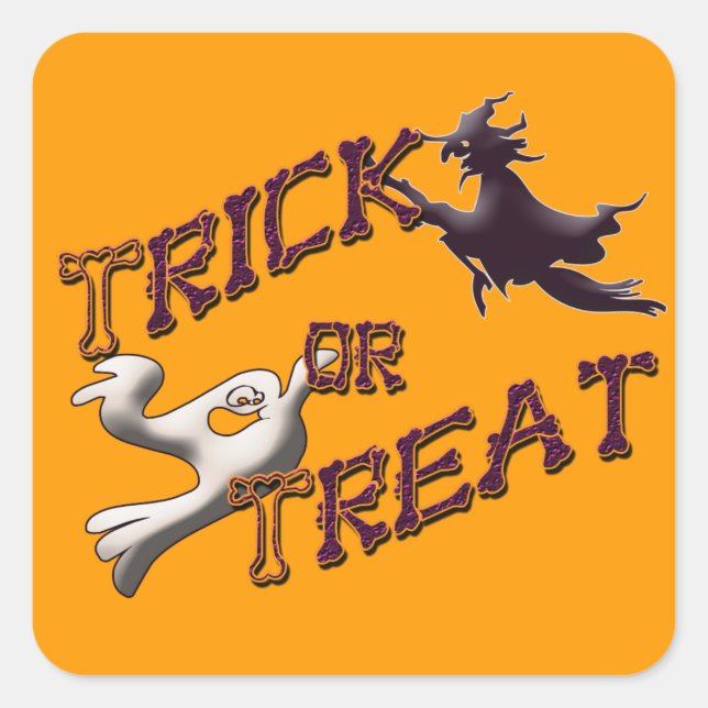 Trick oder Treat Halloween Grafische Sticker (Vorderseite)