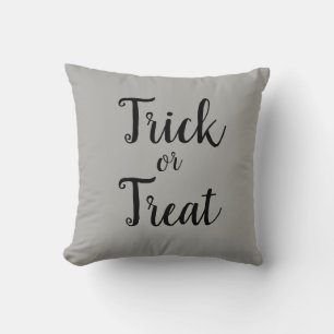 Trick oder Treat Halloween Gray Throw Kissen