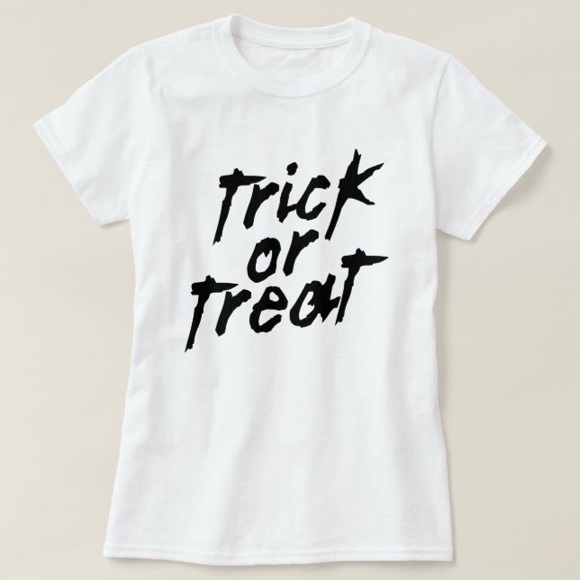 Trick oder Treat Halloween-Hemd T-Shirt (Design vorne)