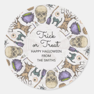Trick oder Treat Halloween Leckerei Bag Sticker