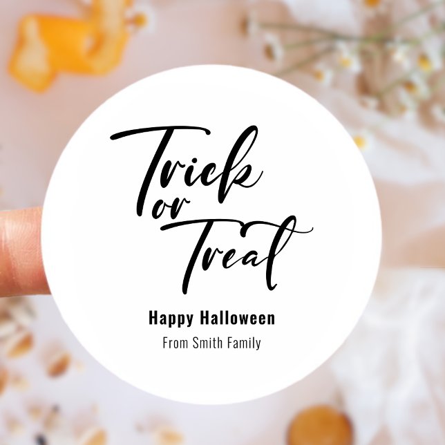 Trick oder Treat Halloween Leckerei Sticker (Trick or Treat Halloween Favor Treat Sticker)