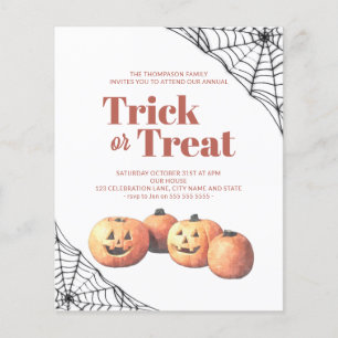 Trick oder Treat Halloween Minimalistischen Pumpki