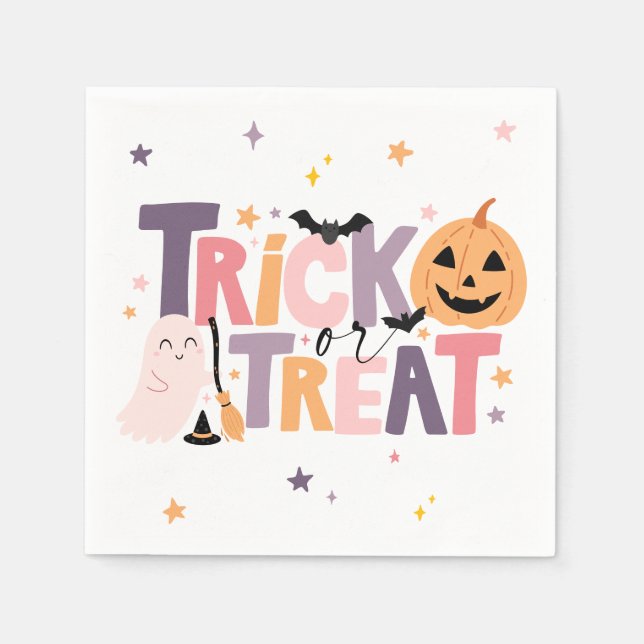 Trick oder Treat Halloween Napkins Serviette (Vorderseite)