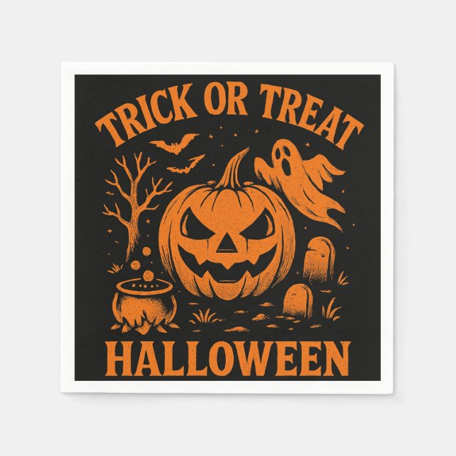 Trick oder Treat Halloween Napkins Serviette (Vorderseite)