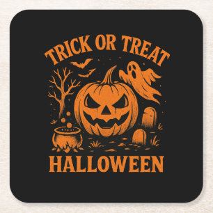 Trick oder Treat Halloween Paper Untersetzer