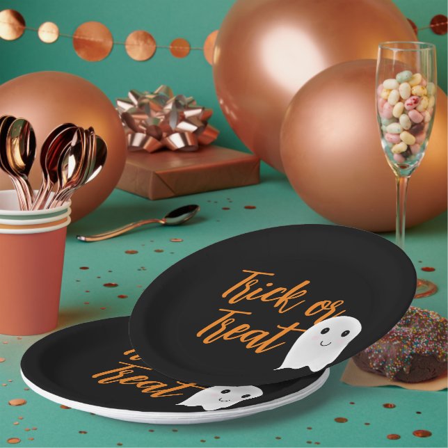 Trick oder Treat Halloween Pappteller (Multi)