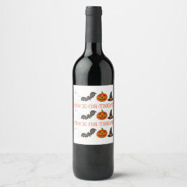 Trick oder Treat Halloween-Party Ghost Witch Bat Weinetikett