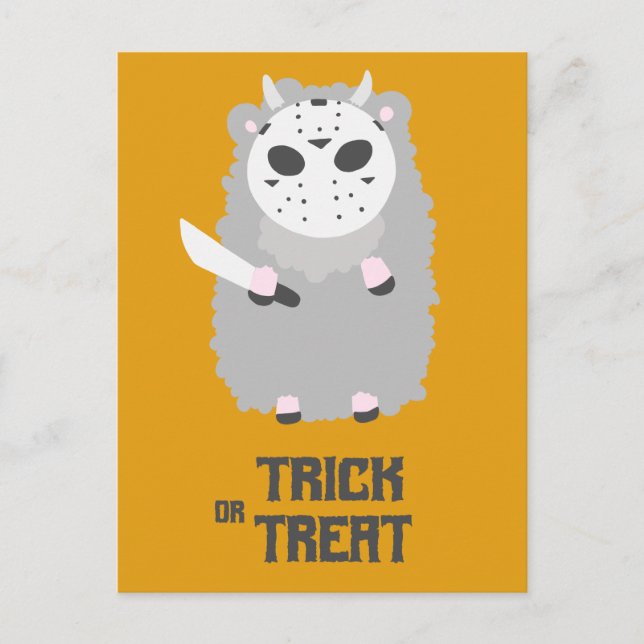 Trick oder Treat Halloween Postkarte (Vorderseite)