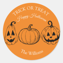 Trick oder Treat Halloween Pumpkin Beängstigend Ni Runder Aufkleber