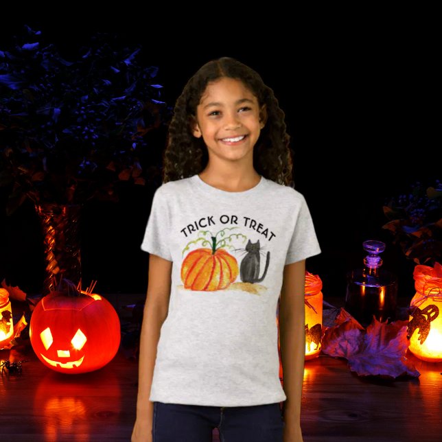 Trick oder Treat Halloween Pumpkin Niedliche Wasse T-Shirt (Von Creator hochgeladen)