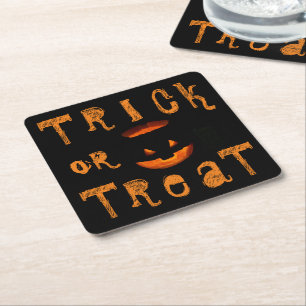 Trick oder Treat Halloween Pumpkin Rechteckiger Pappuntersetzer