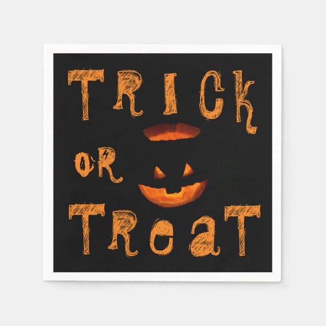 Trick oder Treat Halloween Pumpkin Serviette (Vorderseite)